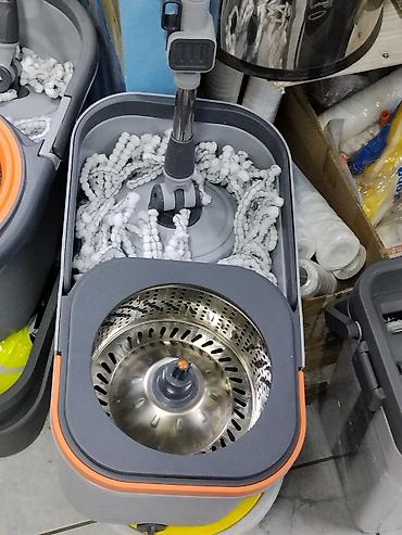 Уборочный инвентарь: Ведро-швабра с центрифугой (spin mop) для быстрой и удобной уборки. - — 1