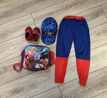 spiderman geyimi: Uşaq üçün Spider-Man temalı dəst - Mavi-qırmızı idman şalvarı — 1