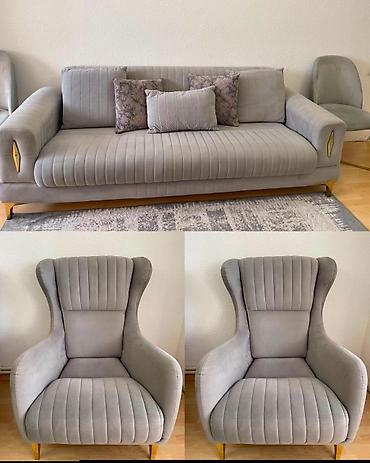 elmlər: F99Divan kreslo dəsti satılır 500₼. açılır bazası var.Ünvan — 1