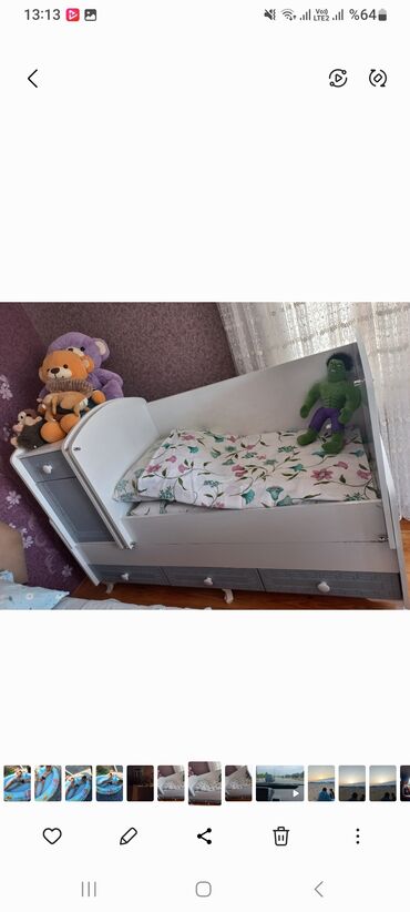 tek neferlik carpayı: Oğlan və qız üçün, Çarpayı, Bazasız, Matras ilə, Siyirməli