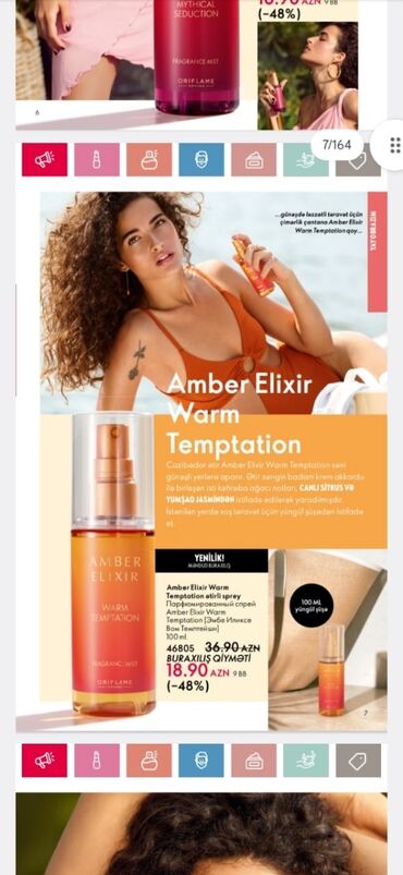 Yebi parfum etirli beden spirleri endirimde 100mlsi 18m isdeyen