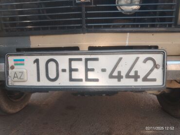 təkər 16 c: Avtomobil nömrə nişanı – AZ 10-EE-442 - Format: dövlət standartlı, ağ