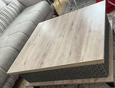 tək stol: Kvadrat masa, Transformer, Təkərli, Teksturalı laminat — 2