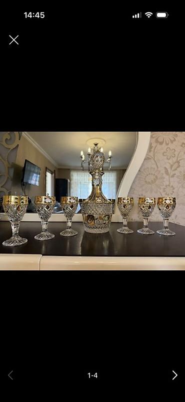 icki: Temiz Xrustaldi. Klassik kristal dekanter və badə dəsti - Tərkib: 1 — 1
