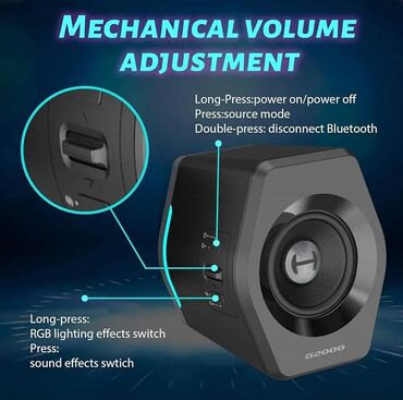 Dinamiklər və kolonkalar: Edifier G2000 Black – Kompakt 2.0 RGB Oyun və Multimedia Dinamikləri — 7