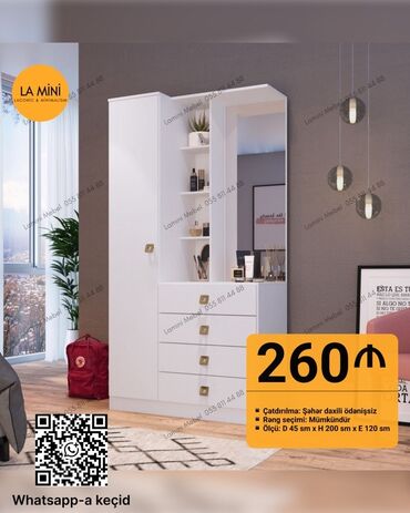 Dolablar: Açılan, 1 qapı Düz dolab, Qarderob, paltar dolabı