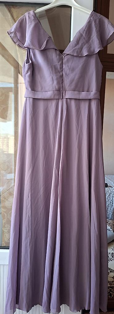 uzun kofta: Uzun gecə/libas – bənövşəyi (lilac) rəng - Model: Geniş ətəkli, axıcı — 2