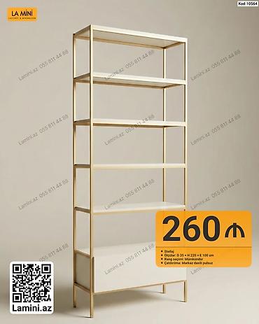 Minimalist metal çərçivəli stellaj - Model kodu: 10564 - Ölçülər