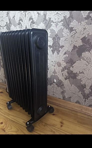 atena yag: Ballu yağlı radiator – elektriklə işləyən, qara rəngli, təkərli model — 4