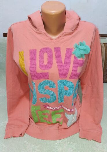 одежда на девочку: Толстовка, С надписью, цвет - Розовый, M (EU 38)