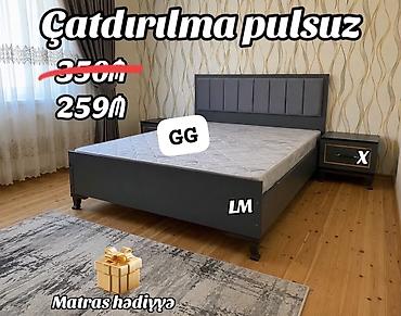 Mebel dəsti – iki nəfərlik çarpayı və tumbalar - Müasir, minimal