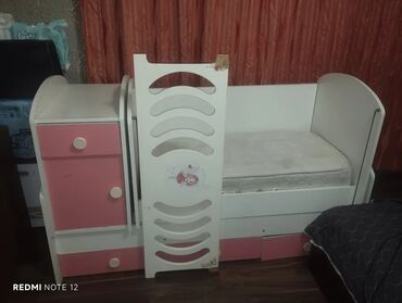 BYD: Для девочки и мальчика, Кровать, Без подьемного механизма, С матрасом, С выдвижными ящиками