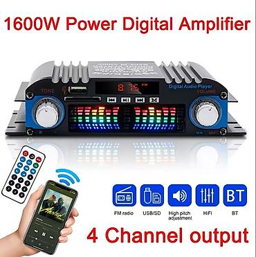 700w: Bluetooth/FM/USB/SD dəstəkli 4-kanallı rəqəmsal səs gücləndirici – 12V — 2