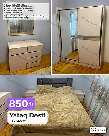 Yataq Dəsti – 160×200 sm Komplekt: - Çarpayı: 1 ədəd, 160×200 sm -