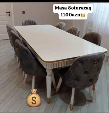 masa destleri: Masa ve oturacaq rəng seçimi var