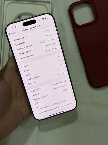 Apple iPhone: IPhone 16 Pro Max, Б/у, 256 ГБ, Natural Titanium, Зарядное устройство, Чехол, Кабель, 99 % — 5