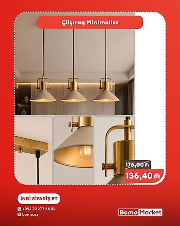 masaüstü çıraq: Çılçıraq, 3 lampa, Metal — 1