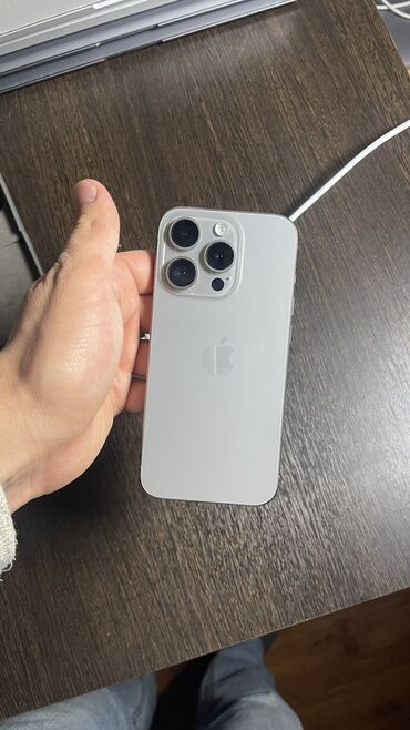 интерактив: IPhone 15 Pro, Колдонулган, 128 ГБ, Natural Titanium, 87 %