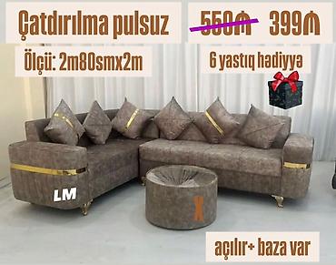 Sifarişlə mebel: Künc divan, Qonaq otağı üçün, Bazalı, Açılan, Kitab — 1