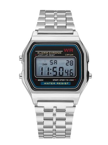 часы цифровые: Наручные часы в стиле первых электронных моделей предназначены для