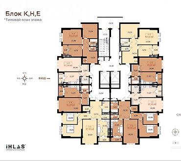 2026: 2 комнаты, 64 м², Нижний Джал (Джал-23) Элитка, 14 этаж, ПСО (под самоотделку) — 10