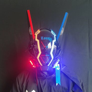 шлем таеквондо: Киберпанк маска круглый свет крыло коса треугольник свет макияж