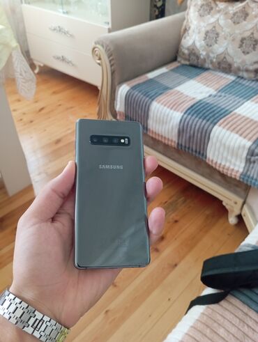 gence telfon: Samsung Galaxy S10 Plus, 512 GB, rəng - Boz, Barmaq izi