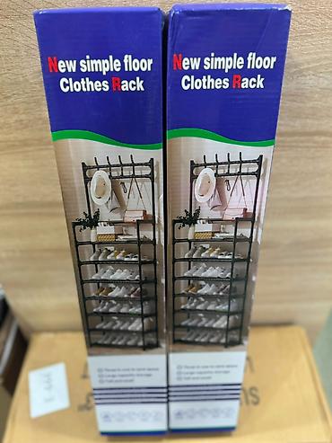 “New simple floor Clothes Rack” – çoxfunksiyalı metal asılqan və rəf
