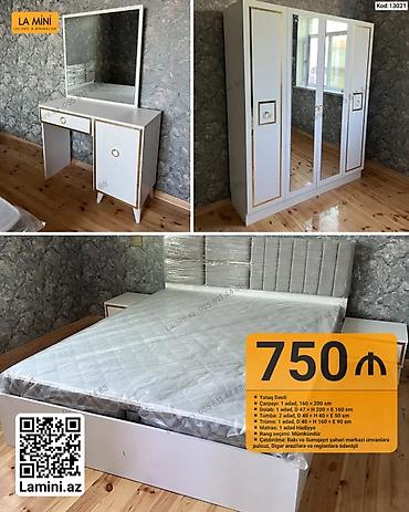 Ev üçün mebel: Yataq Dəsti – LA MINI (Kod: 13021) Komplektə daxildir: - Çarpayı: 1 — 1