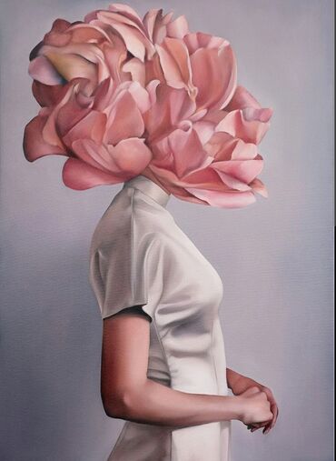 Şəkillər, tablolar: 🖼️Tək tablo. 🌷Xanım portreti.🌷 👁️Kətan, yağlı boya. 💙Qiymətlər ölçü — 11