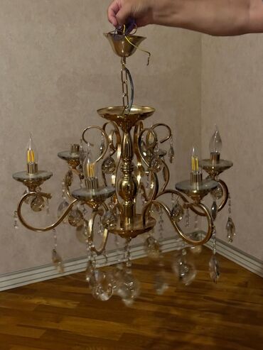 led lampalar qiymeti: Çılçıraq, 6 lampa, Xrustal