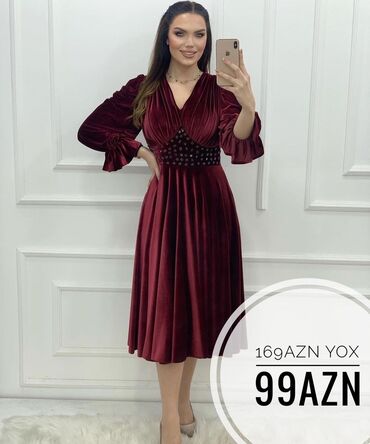 midi donlar 2019: Вечернее платье, Миди, XL (EU 42)