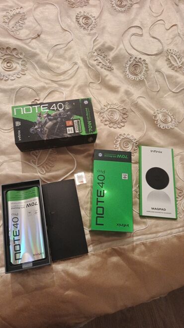 istilik cihazlari: Infinix Note 40 Pro, 256 GB, rəng - Qızılı, Simsiz şarj
