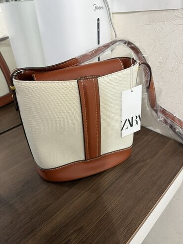 зажигалки оптом: Сумка ZARA из текстиля и экокожи - Форма: ведро/багет с полукруглым