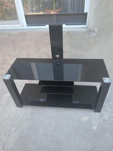 divan ustu: Qara şüşə TV stendi və konsol - Material: qalın temperli qara şüşə və — 2
