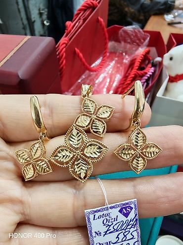 Аксессуары: В комплекте: Кольцо, Кулон, Серьги, Желтое золото, 585 проба, 525 г — 4