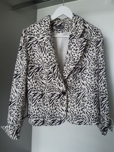 леопардовое платье: Пиджак, Оверсайз, Леопардовый принт, Укороченная модель, Италия, XL (EU 42), 2XL (EU 44)