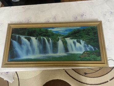 электронные часы настенные: Светящаяся настенная панель «Водопад» - Панно с пейзажем водопада в