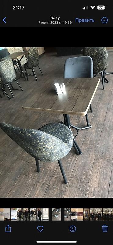 Kafe/restoran üçün masa və stul dəsti - Dizayn: Müasir minimal üslub