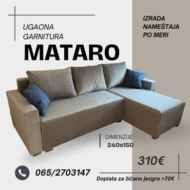 prodaja polovnog namestaja zemun beograd na facebooku – слике: Ugaona garnitura "Mataro" Krajnjih dimenzija 240x150 Dvosed se izvlaci