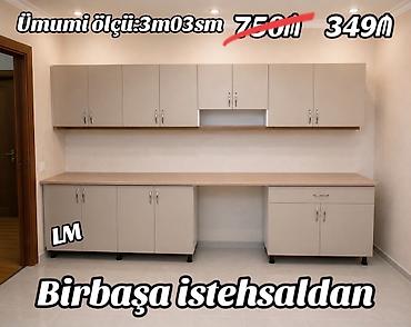 metbex ucun skaf: Mətbəx dolabı dəsti – birbaşa istehsaldan Ümumi ölçü: 3 m 03 sm — 1