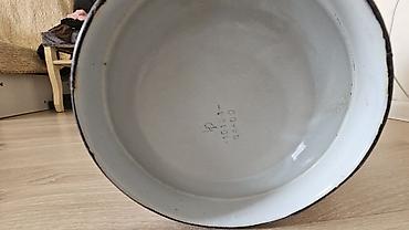 cay servisi: Emallı metal dəst: vedrə və 2 ədəd böyük çıraq-ləyən/leyən qab - — 2