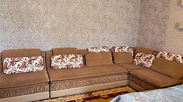 islenmis divan: Угловой диван, Б/у, Нераскладной, Без подъемного механизма, Велюровая ткань — 6