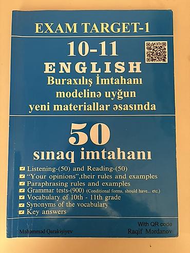 Testlər: EXAM TARGET-1: 10–11 English – 50 sınaq imtahanı • Buraxılış imtahanı — 1
