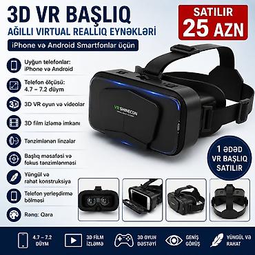 virtual reallıq: 3D VR Başlıq – Ağıllı Virtual Reallıq Eynəkləri - Uyğunluq: iPhone və — 1