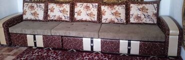 диван бу раскладной: Диван-кровать, цвет - Коричневый, Б/у