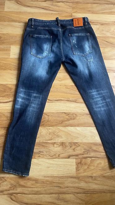 cins walvar: DSQUARED2 kişi cins şalvarı - Model: Tünd mavi denim, solğunlaşma və — 2