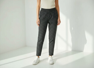 spodnie w pepco: Material trousers for women, size S