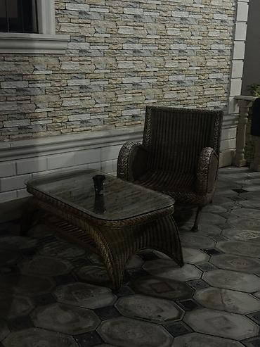 dəst mebel: Rattan bağ mebeli dəsti - Tərkib: 1 dördnəfərlik divan, 1 ikinəfərlik — 3