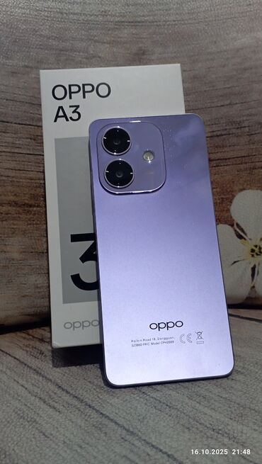 samsung z filip 3: Oppo A3, 256 GB, rəng - Bənövşəyi, Sənədlərlə